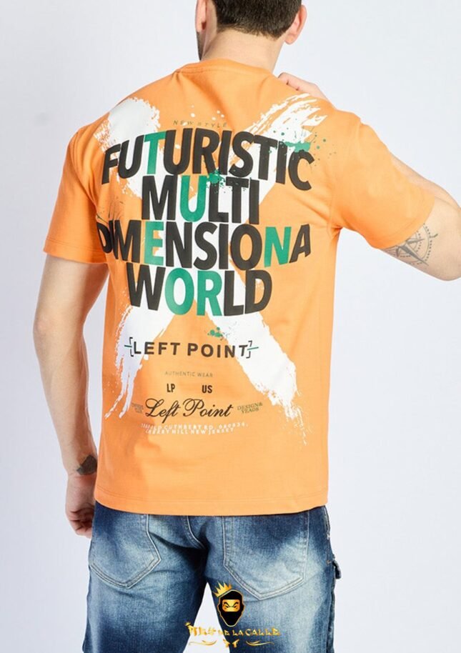 Camiseta Left Point Naranja X Blanca