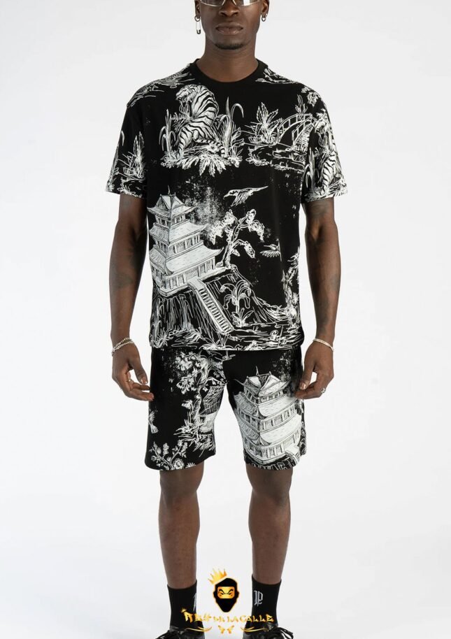 Conjunto Left Point Negro Y Blanco Tigre De  Bengala