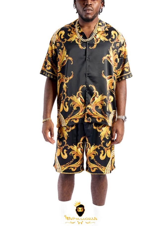 Conjunto Left Point Negro y Dorado