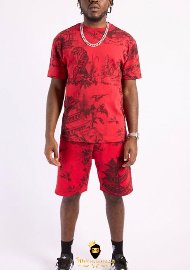 Conjunto Left Point Rojo Con Negro