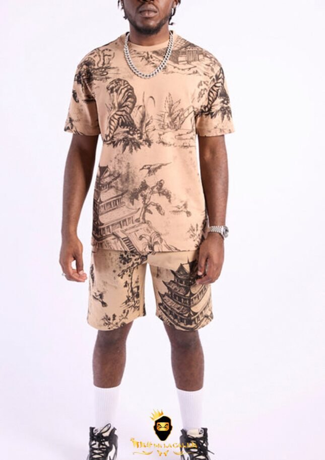 Conjunto Left Point Beige Con Negro