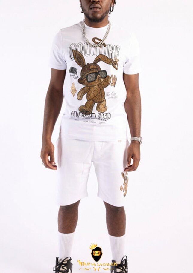 Conjunto Left Point Blanco Pedrería Brillante Conejo Couture