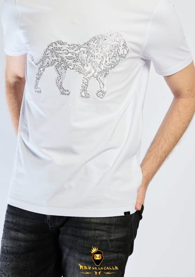 Camiseta Left Point Blanca Pedrería Brillante León