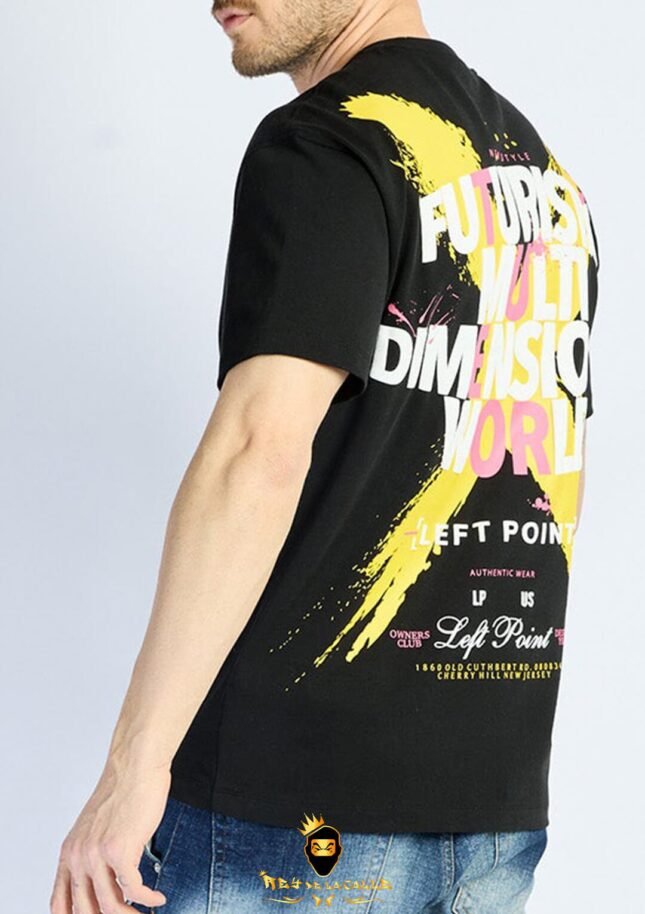 Camiseta Left Point Negra X Amarilla