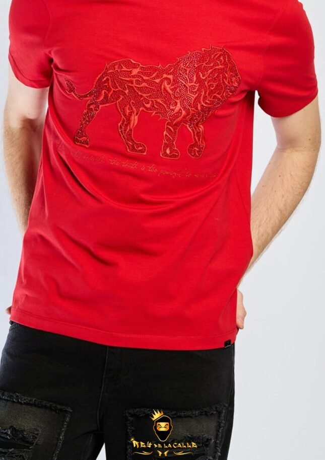 Camiseta Left Point Roja Pedrería Brillante León
