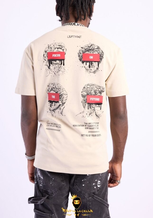 Camiseta Left Point Beige Focus On The Future