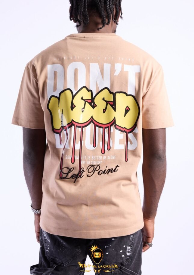 Camiseta Left Point Beige Don’t Need Excuses