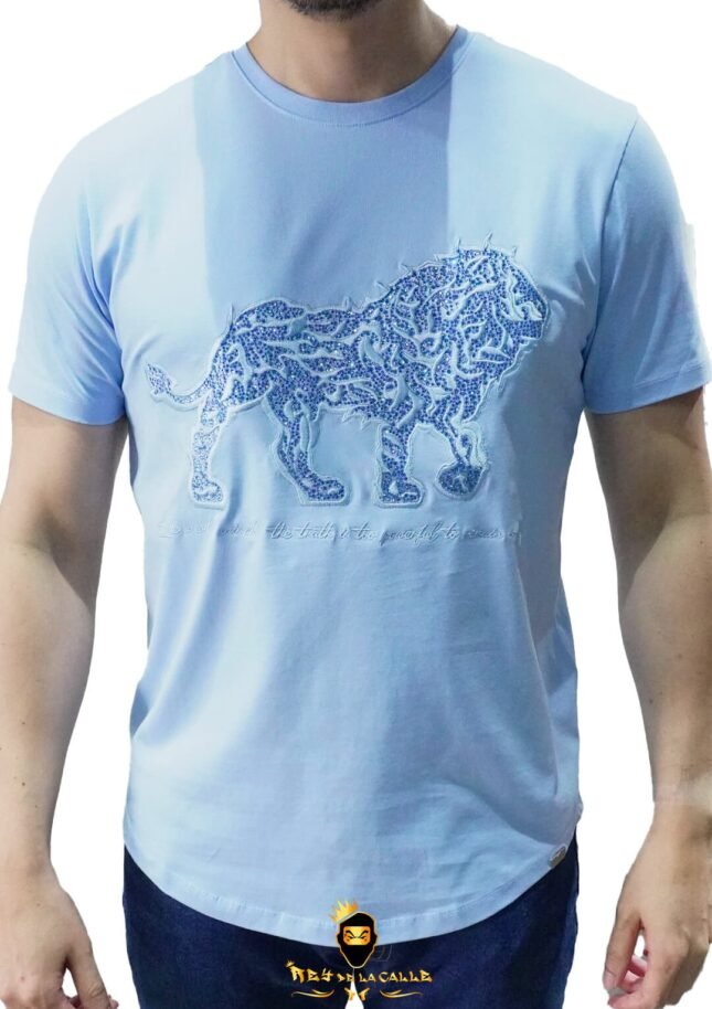 Camiseta Left Point Azul Pedrería Brillante León