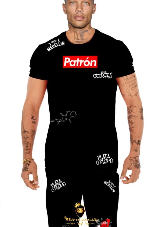 Conjunto Avenue George V Paris Negro Pedrería Brillante El Patrón